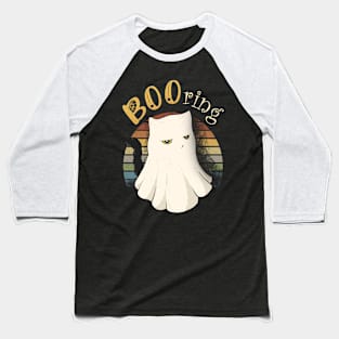 Funny & Cute Black BOOring Ghost Cat Baseball T-Shirt